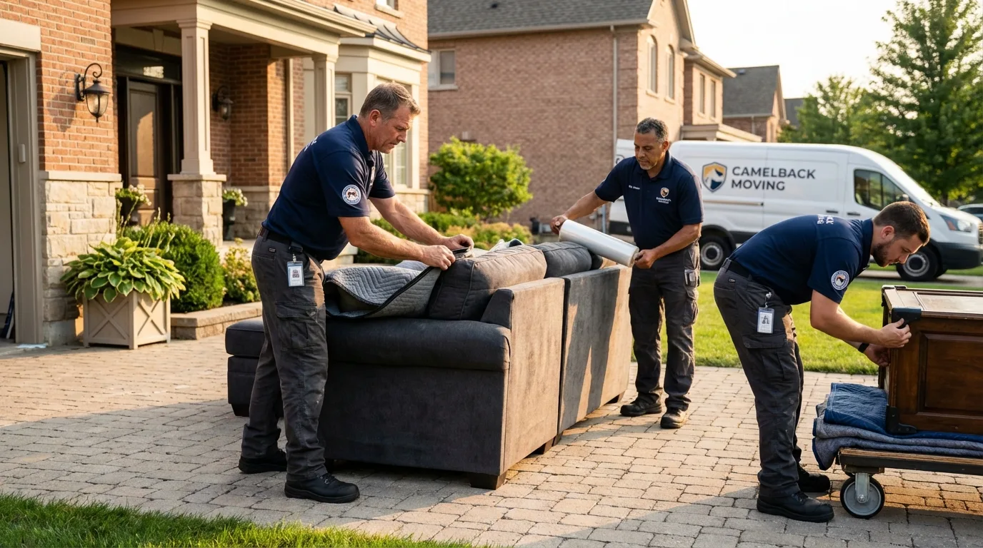 Large estate moving crew wrapping furniture in Wilmore, KY